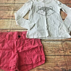 Cherokee/Faded Glory Girl’s Shirt and Shorts outfit Kid’s Youth Size Large